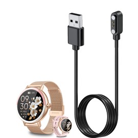 Smart Watch Charger for KEEPONFIT DR05 3.3Ft/100cm 2 Pin USB Portable Magnetic Charging Cable Cord for KEEPONFIT DR05 Smart Watch