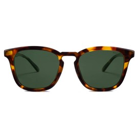 SOJOS Polarized Sunglasses for Women Men Classic Large Vintage Style Shades,Brown Tortoise/Green
