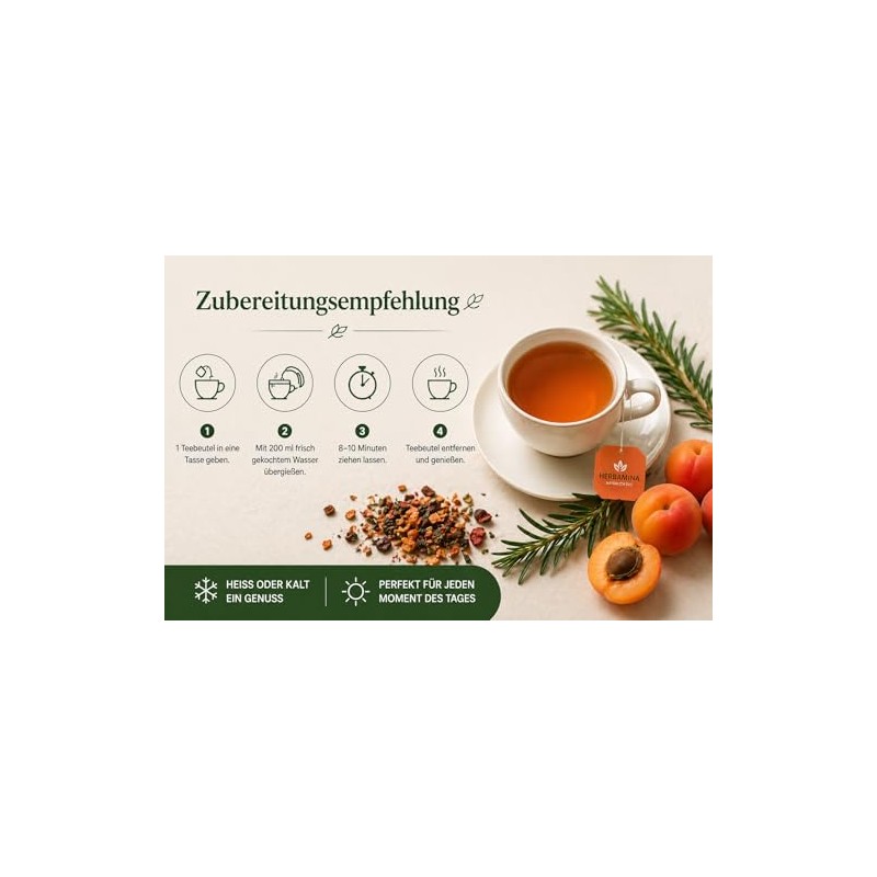 Herbamina Apricot & Rosemary Herbal Tea | Fruit Herbal Tea
