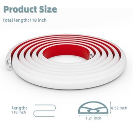 118Inch New Shower Threshold Water Dam Barrier,Collapsible Self-Adhesive Silicone Shower Water Guard for Bathroom Bathtub and Kitchen,Shower Water Blocker Suitable for Wheelchair Access(White)