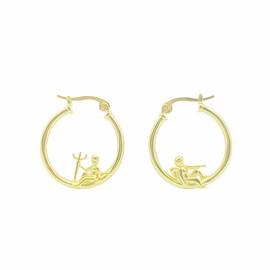 Angel Devil Asymmetric Hoop Earrings for Women Girls Whimsical Huggie Dangle Drop Earring Unique Jewelry Gifts Birthday, Metal, New