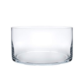 Royal Imports Flower Glass Vase Decorative Centerpiece for Home or Wedding Cylinder Shape, 4" Tall, 8" Opening, Clear