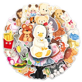 Cuddly Toy Stickers for Laptop (50 Pieces), Gift for Children, Teenagers, Adults, Boys, Cuddly Toy Stickers, Waterproof Vinyl Stickers for Scrapbooking, Skateboard, Car, Luggage