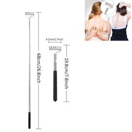 Head Massager and Back Scratcher with 2 Finger Massage Rings, Perfect Relaxing Head and Back Massage