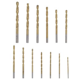 Takagi EARTH MAN Titanium Coated Ironwork Drill, Round Shaft, Set of 13