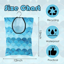 YLOLUL 2 Pcs Summer Clothes Pin Bag Mermaids Clothespin Bag Holder Clothespin Holder 15 X 11 Inch Clothes Pin Hanging Bag Clothespin Bag for Clothesline Outdoor Outside Wardrobe and Laundry Room