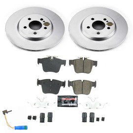Power Stop CRK7990 Z23 Rear Coated Rotor Kit-Coated Brake Rotors, Carbon Ceramic Brake Pads For Mercedes C43 AMG, Mercedes C450, Mercedes GLC300, Mercedes GLC350e, Mercedes GLC43 AMG [Model Specific]