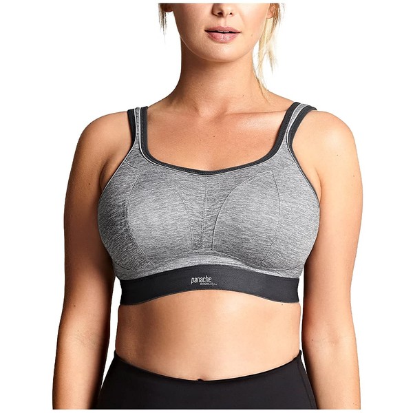Panache womens Women's Non-wired Sports Bra, Charcoal/Gray, 30G US