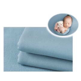 EDERA - 3 piezas de accesorios de fotografía para recién nacidos, sesiones de fotos de bebé, con diadema elástica (envoltura + telón de fondo + diadema, color azul claro)