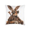 Steampunk Rabbit Fantasy Animal Art Throw Pillow