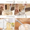 TeamFar Silicone Soup Ladle and Pasta Fork Set, 2 Pcs
