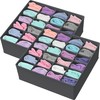 Simple Houseware 2 Pack Closet Sock Organizer, 24 Cell Drawer