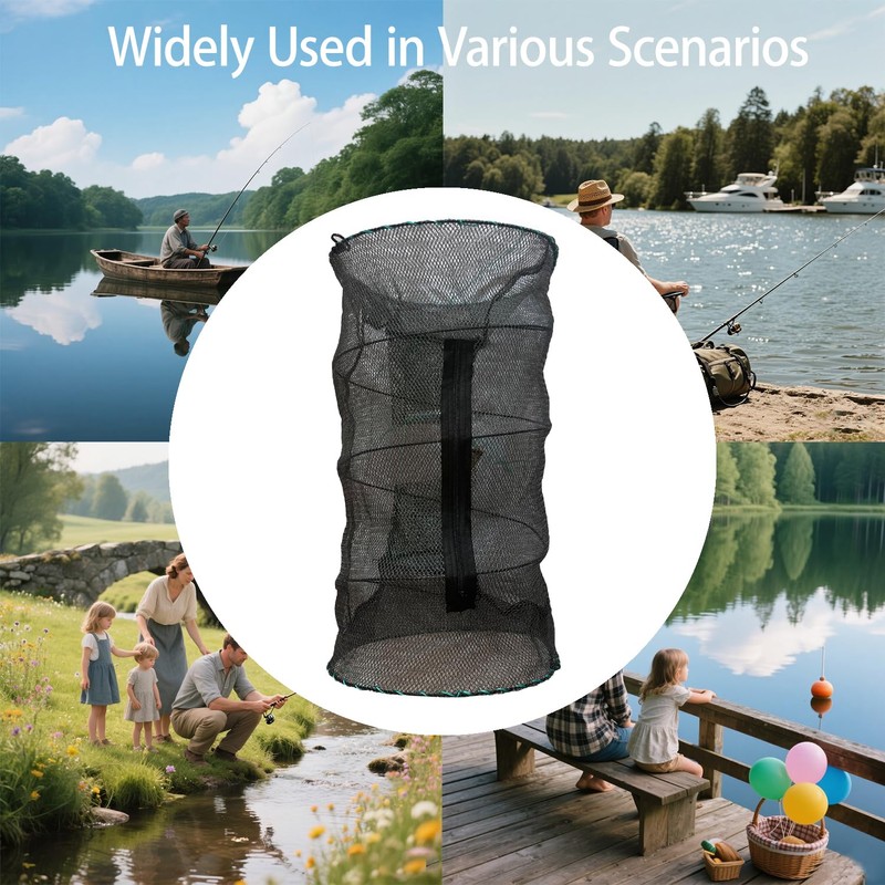 2 Pcs Fishing Bait Trap,Foldable Minnow Trap,Crab Trap,Fishing Net,Bait Cage