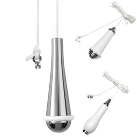 DOINEUFL 3PCS Bathroom Light Pull Cord, Light Pull Cord, Pull Cord Light Switch Bathroom, Pull Cord Handle with 150cm Light Pull Cord Extension Used For Bathroom Bedroom Toilet Ceiling Light Fan