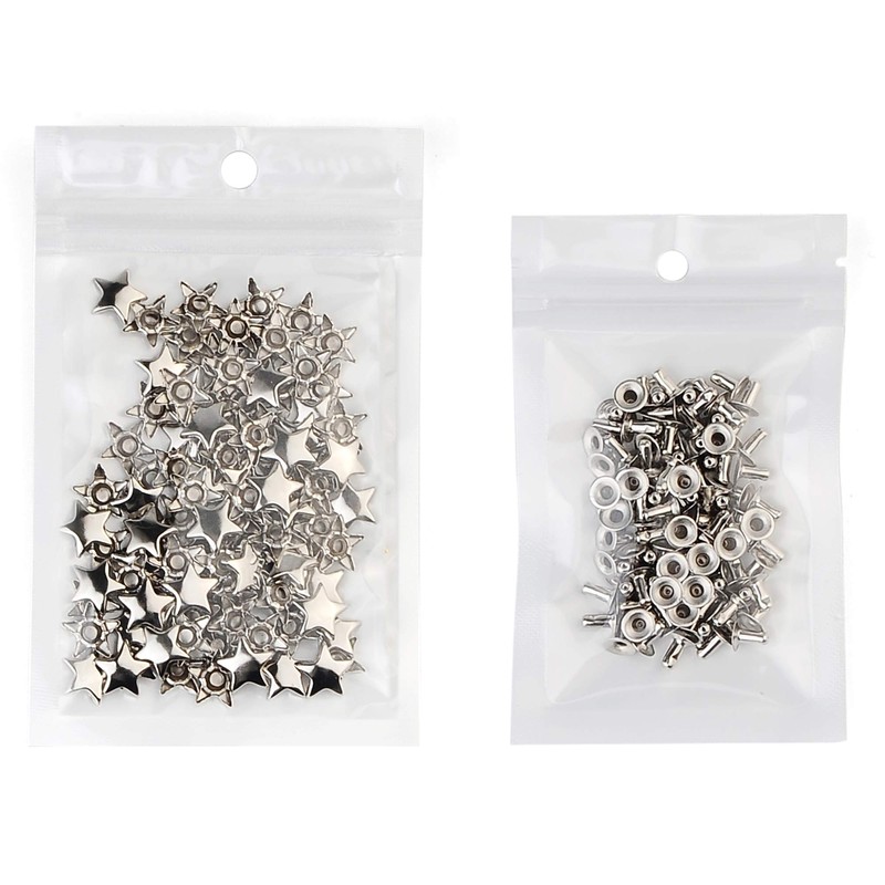 100 Sets 12MM Silver Star Rivets for Leather Star Rivet