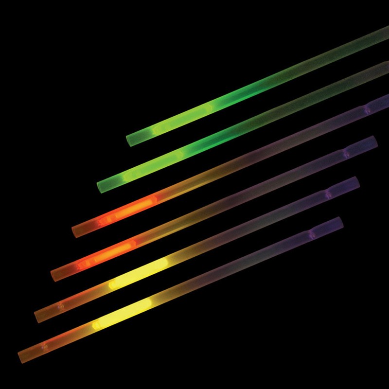 50Pcs 2 in 1 Glowing Straws Sticks Glowing in the