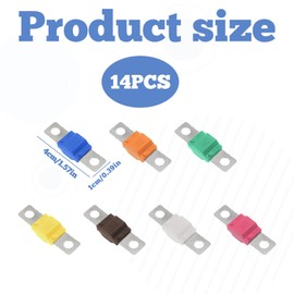 Midi Fuse, 14 Pcs Midi Fuse Holder, Midi Fu ses, M idi Fus es, 32v M idi Fus e, High Current F use, Bolt-On F use for Car Truck Marine Electric Hybrid Vehicle Motor, 30/40/50/60/70/80/100Amp 32V