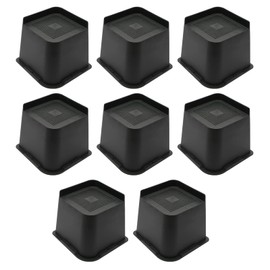 MYMULIKE Bed Risers 4 inch,6 inch, 8 inch, Oversized Furniture Risers, Support Up to 6000 Lbs, Lift 4 inch for Couch, Sofa, Table,Chair Black 8 Pack
