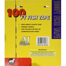 100 FT Fish Tape with High Impact Case for Electric or Communication Wire Puller