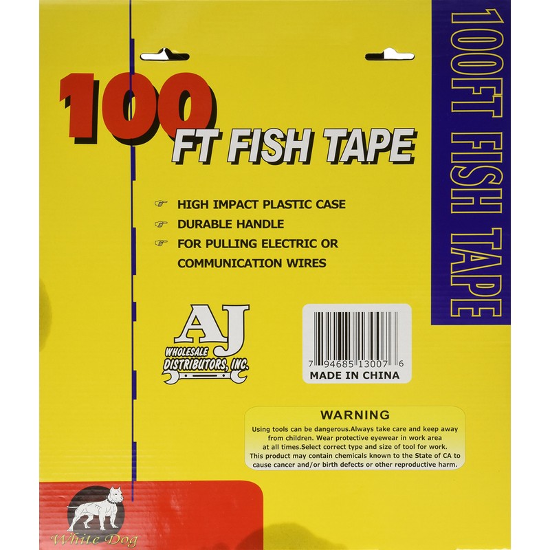 100 FT Fish Tape with High Impact Case for Electric
