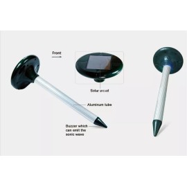 RELIGHTABLE 4-pack Solar Powered Ultrasonic Sonic Mouse Mole Pest Rodent Repeller Repellent