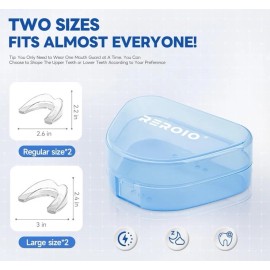 Reroio Mouth Guard 2 Sizes, Pack of 2 for Teeth Grinding Clenching