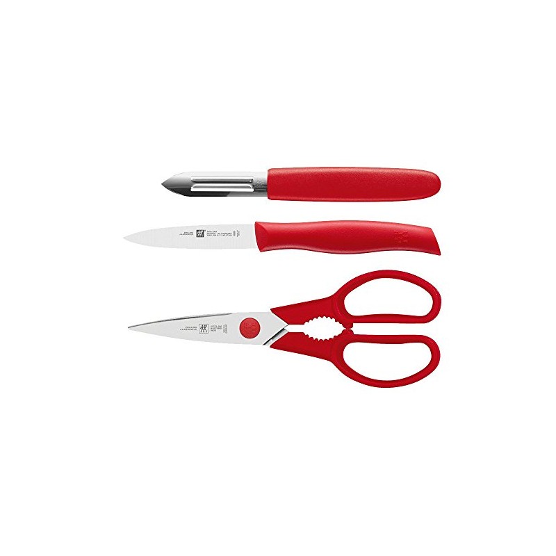 Zwilling Messer, Edelstahl, Silber/Rot, Einheitsgröße