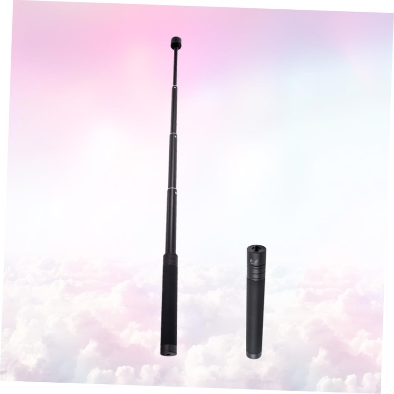 KICHOUSE Portable Selfie Stick Screw Interface Telescopic Pole Black Extendable