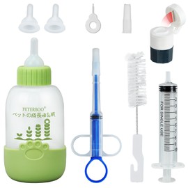Peterboo Kitten Puppy Feeding Bottle for Nursing kit, Small Animals Feeder with Replacement Nipples, Pet Syringe