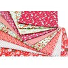 Pack of 9 Red & White 100% Cotton Fabrics for