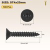 METALLIXITY Countersunk Phillips Wood Screws (ST4x25mm) 100Pcs, Carbon Steel Coarse