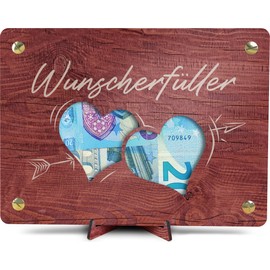 Wunscherfüller Geldgeschenk - XL Geldgeschenk aus Holz inkl. Ständer | Geldgeschenke Geburtstag, Geld Geschenk Geburtstag, Geldgeschenk Geburtstag, Wünsche erfüllen, Geburtstagskarte