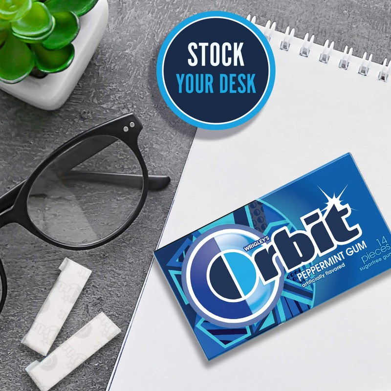 ORBIT Peppermint Sugar Free Gum Individually Wrapped, Bulk Packs of