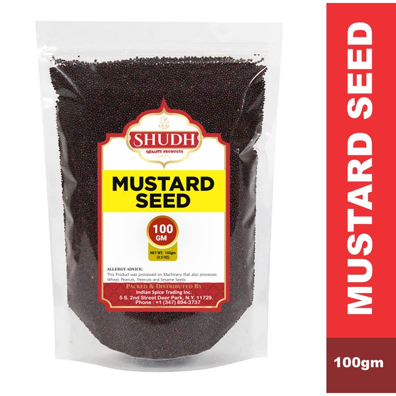 SHUDH BLACK MUSTARD SEEDS 3.5 oz | 100GM | Whole