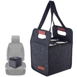 Foyego 4 Cup Drink Carrier with Handle, Reusable Insulated Drink Caddy Drink Holder for Car, Folding Portable Coffee Cup Holder Bag for Travel and Delivery
