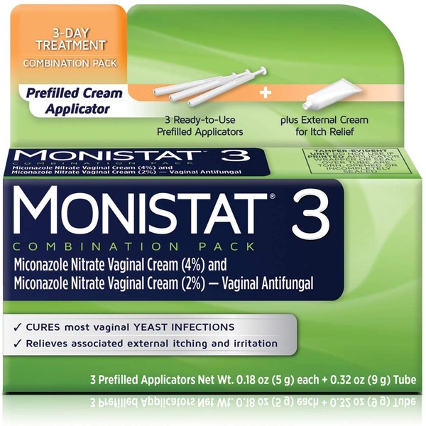 Monistat 3-Day Yeast Infection Treatment, Pre-Filled Cream Applicators