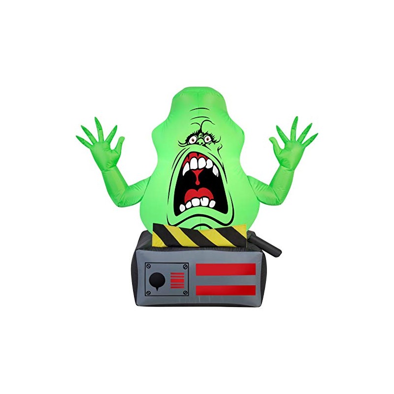 Gemmy Airblown Slimer Ghost on Ghost Trap Ghostbusters, 3.5 ft