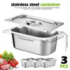 Set of 3 Gastronorm Containers, Stainless Steel Breading Bowls, Breading
