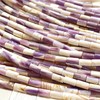 ABCGEMS North American Snowy-White Wampum Shell Beads with Lavender Tone