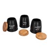3Pcs Coffee Tea Sugar Container Set Bamboo Lid Durable Iron