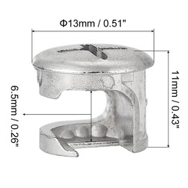 TA-VIGOR 8Pcs Furniture Connecter Cam Lock Nuts Fittings, 13mm x 11mm Screw Eccentric Fasteners for Cabinet Drawer Dresser Wardrobe Furniture Panel Connecting, Silver