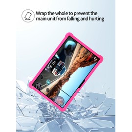 for Dghrti TAB20 2024 Android 14 Tablet,10 inch Tablets Model Case,Soft Silicone Adjustable Stand Cover Lightweight Kids Friendly,Rosered.