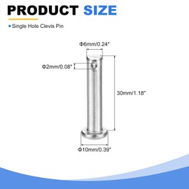 sourcing map 20Pcs M6 x 30mm Single Hole Clevis Pins, 304 Stainless Steel Flat Head Hitch Pins for Trailer Latch, Mechanics Repair, Furniture Installation, Industrial Equipment