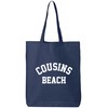 zerogravitee Cousins Beach Cotton Canvas Tote Bag in Navy -