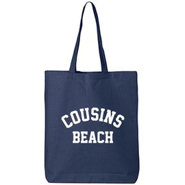 zerogravitee Cousins Beach Cotton Canvas Tote Bag in Navy - One Size