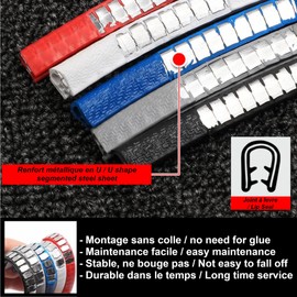 cyclingcolors Rubber Protection for Car Doors, Door Edge Protector, 4 m, Car Door Edge Protection, No Glue, Edge Protection, Car Universal Fit, Edge Protection, Rubber Edge Protection, Sheets, Grey