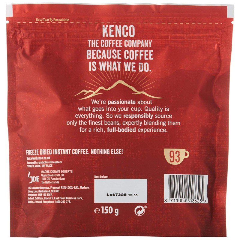Kenco Rich Instant Coffee Eco Refill 150 g (Pack of