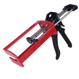 Epoxy Gun Dual Component 200ml – Manual 1:1 & 2:1 Ratio Adhesive Applicator for Epoxy, Urethane, Acrylic,High-Thrust 2-Part Adhesive Gun for Panel Bonding, Structural & Plastic Repair,Red