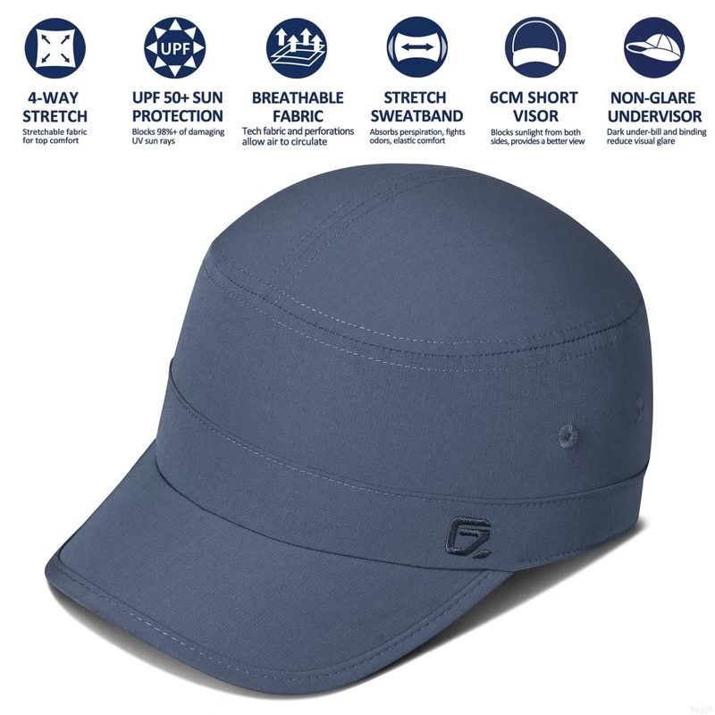 GADIEMKENSD Stretch Army Cap Sport Military Hats Flat Top Short