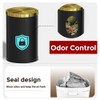 LEASYLIFE Black and Gold Bathroom Trash Can,Bathroom Garbage can with